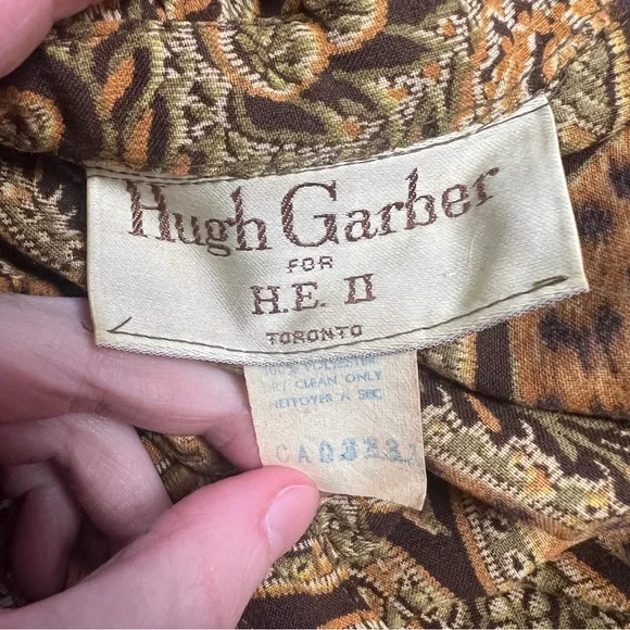 Vintage 60s French Ruffle Midi Dress Animal Print Cottagecore Bohemian Academia - Picture 5 of 8